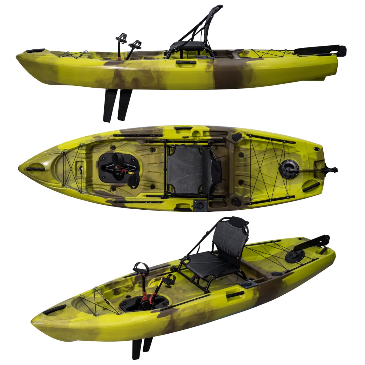 2023 New Design 3 Years Warranty Cheap 10ft Fishing Kayak Single Fin Pedal Sit On Top Plastic Kajak Made In China For Sales