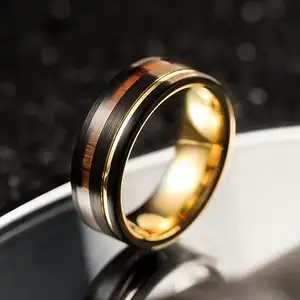 แหวนเพชรแฟชั่นสุดหรูสำหรับผู้ชายแหวนทังสเตนคาร์ไบด์ทอง18K สำหรับเครื่องประดับผู้ชาย
