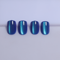 Faux ongles à presser en ABS de haute qualité, sur mesure, forme cercueil, effet œil de chat, pour salon de manucure