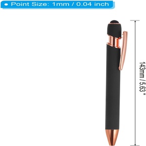 Stylo bille 2-en-1 en métal rose, logo personnalisé, pointe 1,0 mm, design sportif, cadeau publicitaire original, fourni par l'usine - Product Image 2
