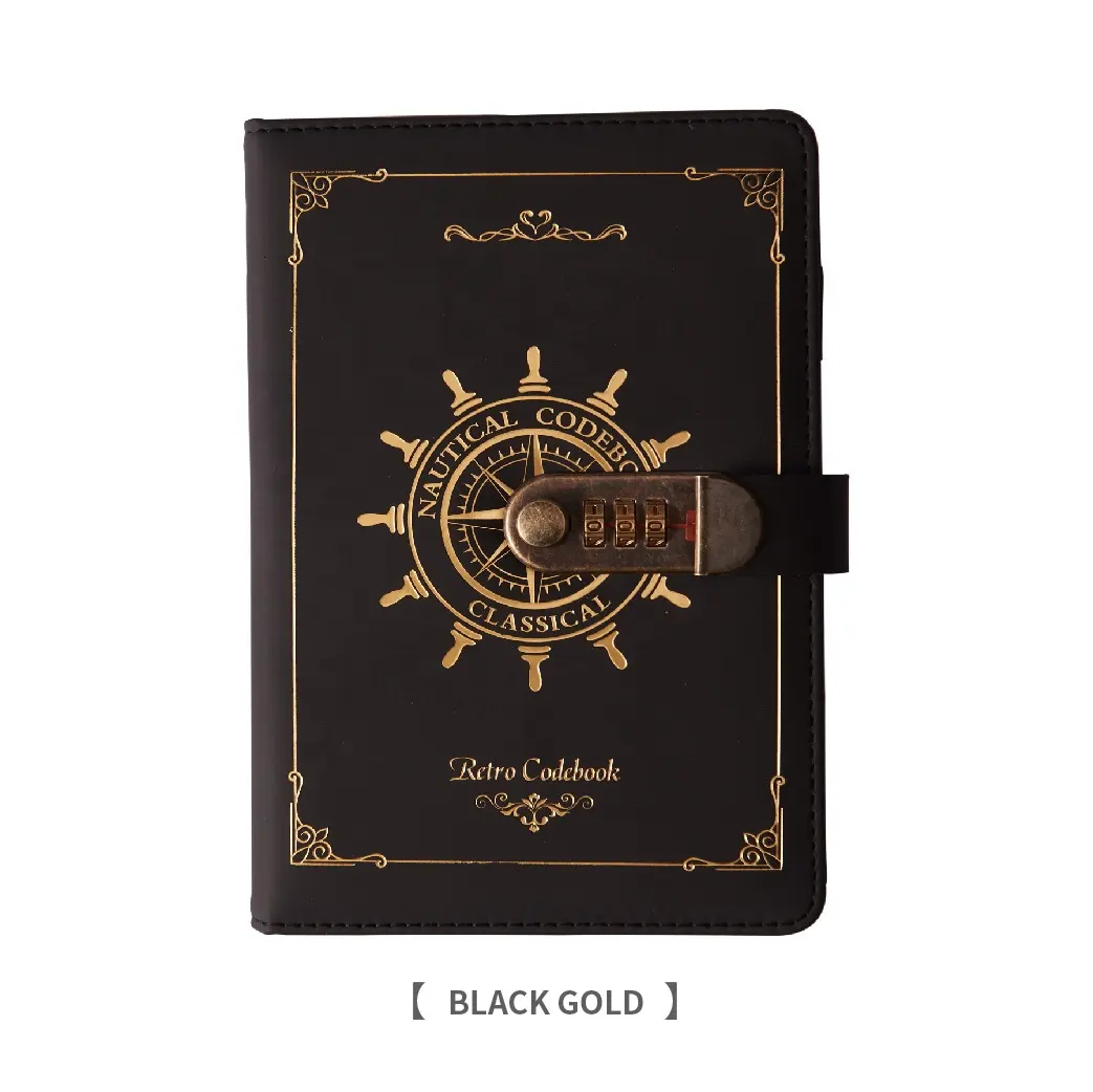 Cuaderno creativo Retro Sailor, Bloc de notas de alta gama con bloqueo de contraseña, caja de regalo, cuaderno personalizado de cuero Pu