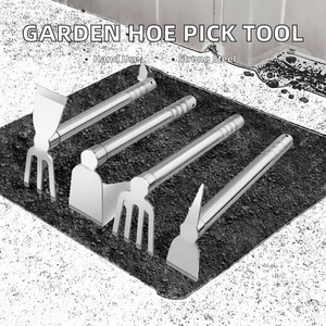 Houe de jardin moderne et durable en acier inoxydable, outils à main de 15/24 pouces, cultivateur de jardinage - Product Image 2