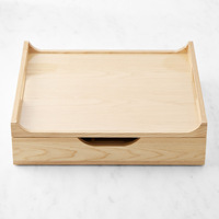 Plateau de rangement pour capsules de café en bois massif avec tiroir, organisateur de table de cuisine de style nordique simple pour la maison