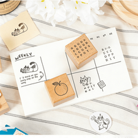 Tampon en bois personnalisé, design Kawaii de dessin animé, léger et portable, pour scrapbooking, journal, bricolage artistique et artisanat pour étudiants