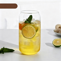 Verre à boisson transparent en forme de canette 395ml 580ml pour jus de fruits, café glacé, cocktails – Idéal pour les coffrets cadeaux et les cafés