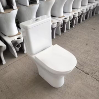 Articles sanitaires européens Toilette deux pièces en céramique WC sol Inodoro Chasse d'eau par gravité Toilette à citerne haute-basse Wc