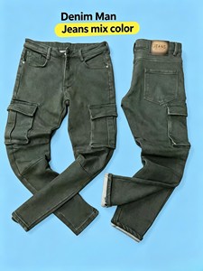 Pantalones <span class=keywords><strong>vaqueros</strong></span> de mezclilla oscuros <span class=keywords><strong>elásticos</strong></span> casuales de corte recto para <span class=keywords><strong>hombre</strong></span>, surtidos, <span class=keywords><strong>tallas</strong></span> 30-36, al por mayor, en stock, 7.5 dólares NMR014 - Product Image 3