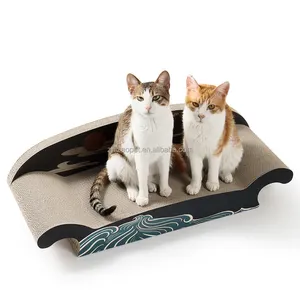 Indoor Use Pet Toy Großes Eco Cat Scratcher Bett, langlebiges Karton Scratching Cat Lounger Sofa