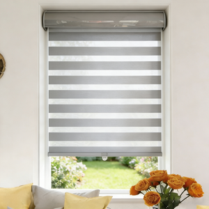 Persianas Enrollables Zebra Personalizadas, Integradas, Rústicas, Horizontales, con Función Día y Noche, Opacas, Inalámbricas, para Ventanas - Product Image 2