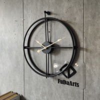 Jam Dinding Sederhana Nordic Kreatif 50X57CM Jam Besi Logam Ruang Tamu Modern Minimalis Jam Dinding Modern Dropshipping
