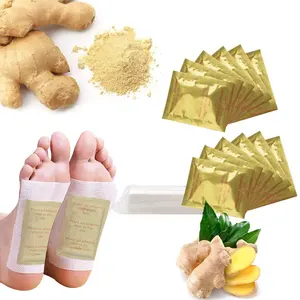 Private label natural organic foot pads ginger bamboo vinegar foot care patch detox removal foot patch sleep AIDS
