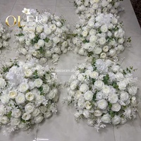 Nieuw design moderne grote zijden bloemenbal wit 80cm kunstmatig hoge kwaliteit luxe elegante tafeldecoratie bruiloft gangpad