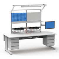 Banco de Trabajo ESD Antiestático para Laboratorio, Hospital, Escuela, Taller, Almacén, Uso Modular, Accesorios, Construcción de Acero Laminado en Frío, Motor