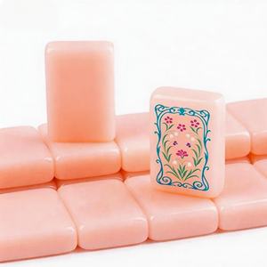 2026 Luxe 160 Pièces de Mahjong Américain à Couche Unique, Gravées au Jade, Durables, Écologiques, en Acrylique Rose, pour Fêtes, Cadeau Élégant - Product Image 6
