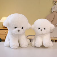 Peluche chien Teddy blanc sur pied, compagnon pour enfants, cadeau, décoration intérieure, animal en peluche