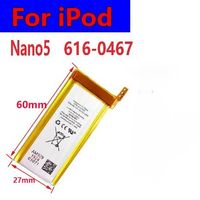 Baterai Pengganti 616-0467 untuk iPod Nano5 5G Generasi ke-5 250mAh 8GB MP3 Li-Polymer Isi Ulang Nano 5