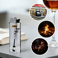 Briquet à silex en plastique J6 Maxi promotionnel, personnalisé avec logo OEM, imprimé sous film rétractable 3D, finition toucher doux de luxe, pour cadeaux promotionnels