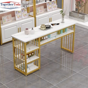 Light Luxury Fashionable <b>Beauty</b> Manicure Table Nail Salon Furniture Modern <b>Desk</b> Bar Table and Chairs Sets - Product Image 5