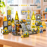 Tuiles magnétiques miniatures portables de 3,75 cm avec boîte en métal, blocs de construction magnétiques, jouets éducatifs STEM pour les tout-petits et les enfants