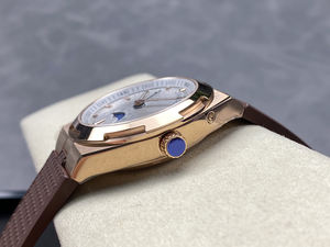 Reloj de negocios con espejo de cristal azul de 41MM para hombre de lujo de gama alta, movimiento mecánico de acero inoxidable, esfera de puntero ancho de 22mm - Product Image 3