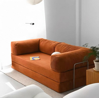 Canapé modulaire sectionnel pliable avec rembourrage en éponge, emballé sous vide, revêtement en chenille, pour salon, appartement, hôtel
