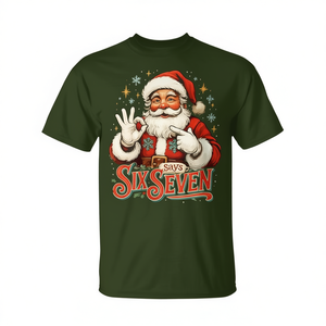 Camiseta navideña con diseño de humor para el 67.º cumpleaños de Santa Says Six Seven - Product Image 2