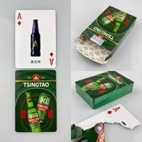 Cartes à Jouer Personnalisées en Papier Écologique Durable, Thème Bière Familiale, Finition Lisse, Coins Arrondis, Boîte en Papier
