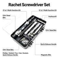 Kit de tournevis à cliquet 115 en 1, embouts magnétiques, outils d'ouverture, outils de précision pour la réparation électronique, les projets de bricolage domestiques