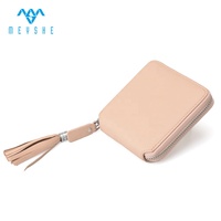 Dompet Kartu Pendek Berkualitas Tinggi Mewah Custom dengan Rumbai untuk Wanita, Kulit Asli Harga Pabrik, Dompet Koin
