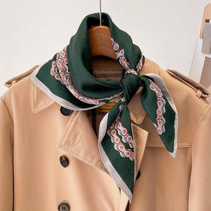 มาใหม่ล่าสุดหัวคอผ้าพันคอสแควร์แฟชั่นแบรนด์หรูผ้าขนสัตว์ผ้าไหมผ้าพันคอผม Bandanas มุสลิมตกแต่งฮิญาบผ้าพันคอผู้หญิง - Product Image 4