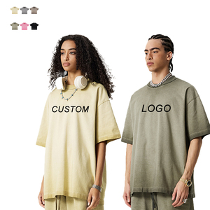 T-shirt de luxe surdimensionné en coton épais 100 % personnalisé, style hip-hop délavé, pour hommes – Vente en gros - Product Image 1