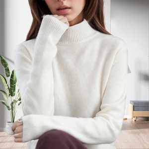 Prix de gros Pulls chauds à col roulé pour femmes, couleur unie, coupe ample, manches longues, mode - Product Image 5