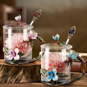 Tasse à eau couleur émail maison salon lumière créative tasse à café de luxe femme mode <span class=keywords><strong>verre</strong></span> - Product Image 1