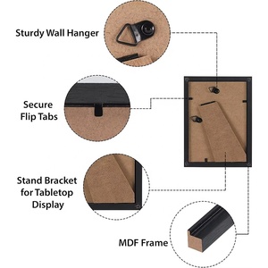 Juego de marcos de fotos Collage de grano de madera marcos de fotos negros de <span class=keywords><strong>10x15</strong></span> cm para fotos de exhibición de mesa de pared - Product Image 6