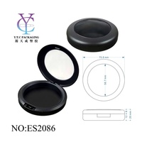 Boîtier compact en plastique recyclé personnalisé avec logo pour poudre compacte, palettes de fards à paupières vides pour usage cosmétique