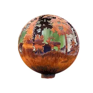 Antika lazer kesim ateş çukuru küre OEM tasarım havai fişek küre topu