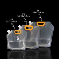 Pochettes souples réutilisables en plastique pour liquides 1,5L 5L 5000ml avec becs verseurs – Emballage pour boissons, bière, etc.