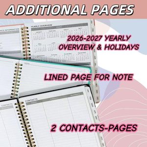 Carnet de planification A5 2026 à spirale pour étudiants, carnet en papier, impression personnalisée, agenda à feuilles mobiles, fournitures scolaires - Product Image 6