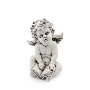 Gris polyrésine chérubin décoration résine déco <span class=keywords><strong>noir</strong></span> lire livre <span class=keywords><strong>ange</strong></span> - Product Image 1