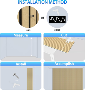 Pannello Murale Moderno in Fibra di Poliestere e Listelli di Legno, Materiale Composito Non Tossico, Insonorizzante per Esterni, Hotel, Casa, <span class=keywords><strong>Studio</strong></span> di Registrazione - Product Image 2