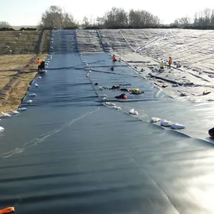 Siyah hdpe polietilen malzeme uzun dayanıklı çatı bahçe geomembran su yalıtımı veya karides göletler için hdpe astar levha