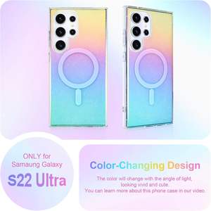 Per Samsung Galaxy S25 Ultra Case chiara estetica iridescente arcobaleno per S23 S24 Ultra FE copertura del telefono magnetico gradiente colori - Product Image 6