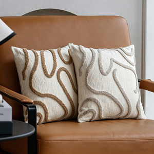 Fodera per <span class=keywords><strong>cuscino</strong></span> decorativa in ciniglia e <span class=keywords><strong>velluto</strong></span> stile bohémien di lusso 4545 con linee geometriche per divano - Product Image 3