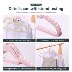 Ledol-Lot <span class=keywords><strong>de</strong></span> 50 cintres antidérapants en velours floqué avec barre <span class=keywords><strong>de</strong></span> cravate et écharpe - Product Image 6