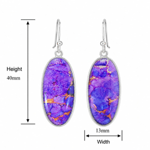 Eleganti orecchini pendenti viola in stile vintage, gioielli minimalisti alla moda per donna, vendita all'ingrosso - Product Image 4