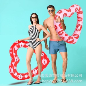 <b>Inflatable</b> Heart Shaped Pool <b>Float</b> 120Cm Adult Summer Water Fun Beach Party <b>Float</b> Environmentally Friendly Pvc - Product Image 1