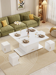 <span class=keywords><strong>Table</strong></span> <span class=keywords><strong>basse</strong></span>/salle à manger multifonctionnelle avec plateau relevable <span class=keywords><strong>en</strong></span> verre et structure <span class=keywords><strong>en</strong></span> bois massif pour petits salons - Meuble compact pour salon - Product Image 3