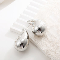 Boucles d'oreilles clous en acier inoxydable 316L, forme goutte d'eau épaisse, plaquées or 18 carats, hypoallergéniques, plusieurs tailles, pour femmes