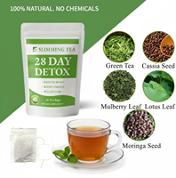 Sachets de thé détox amincissant 28 jours pour un ventre plat, une silhouette affinée, une purification des toxines, formule botanique à base de plantes, douce, pour une routine matinale