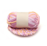 Charmkey Vente Chaude À La Main fil épais Élastique T-shirt Fil Pour Crochet À Tricoter À La Main 100% polyester Tissu fil